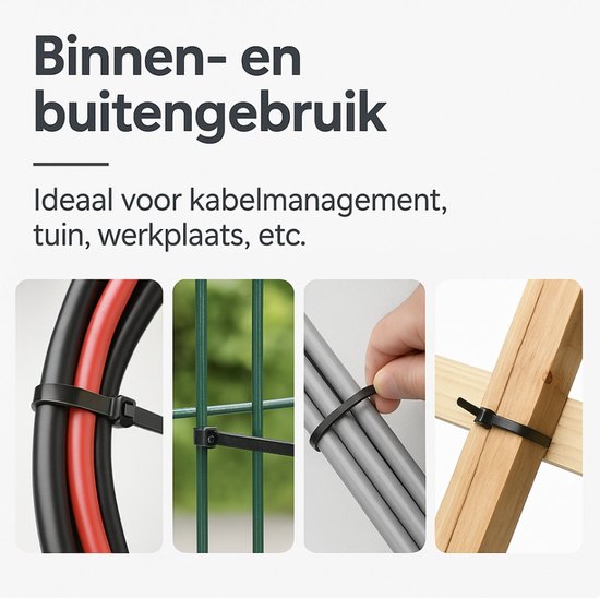 Eleganca Tie wraps XL - Kabelbinders - T rap - Tie rips - UV Bestendig - Draagkracht 80 kg - Wit - 100 Stuks - 8.8 x 760 mm