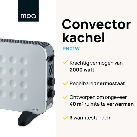 MOA Convector Kachel - Portable Heater - Elektrische heater - Wit