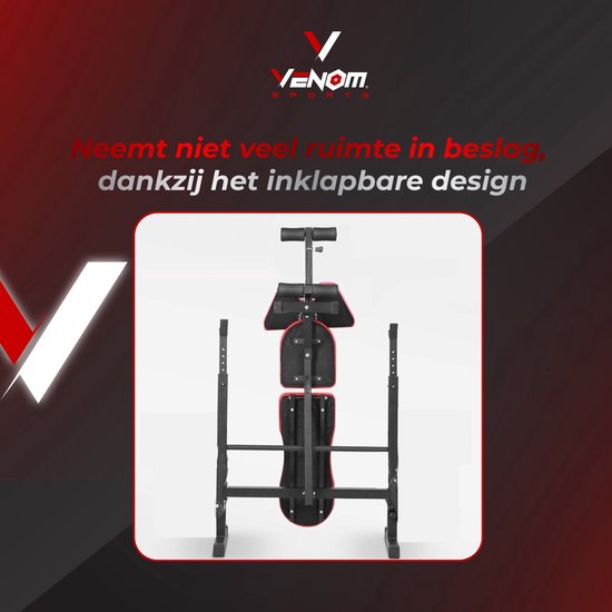 Nancy's Venom Sports Fitnessbank - Halterbank - Krachtstation - Multifunctioneel - Inklapbaar - Verstelbaar