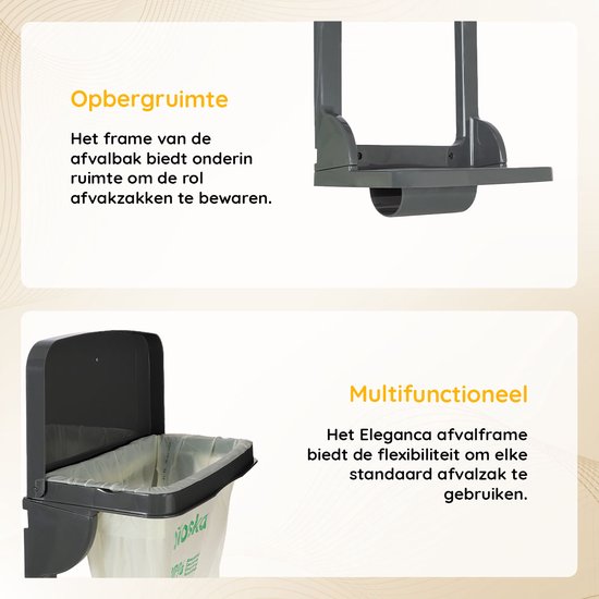 Eleganca frame voor afvalzak - Inbouwprullenbak -Afvalzakhouder