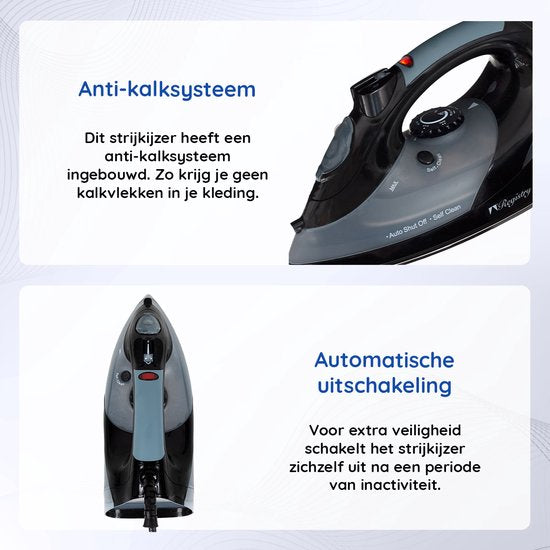 Registry Stoomstrijkijzer - Stoomapparaat - Geschikt voor Droogstrijken/Stoomstrijken - 1800 W - RVS