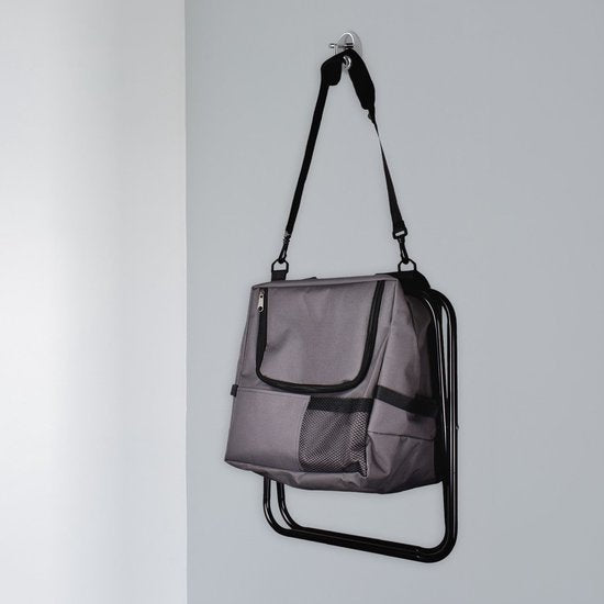 Nancy's Opvouwbare campingkruk met koeltas - Inklapbare Campingstoel - Kampeerkruk - Vouwkruk - Zwart - 21 Liter