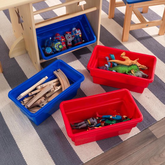 Nancy's KidKraft Star Tafel - Kinderbureau - Speeltafel voor Kinderen - Kindertafel - Blauw / Rood - Hout