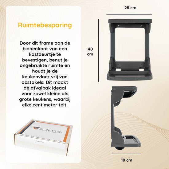 Eleganca frame voor afvalzak - Inbouwprullenbak -Afvalzakhouder