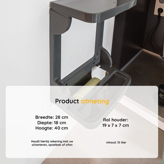 Eleganca frame voor afvalzak - Inbouwprullenbak -Afvalzakhouder