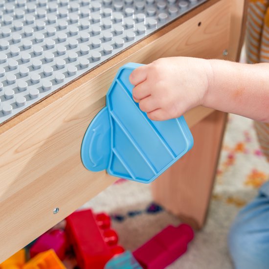 Nancy's KidKraft Llama Piñata Bouwstenen Tafel - Speeltafel voor Kinderen - Kindertafel - Bouwtafel met Blokken - Blauw - Hout