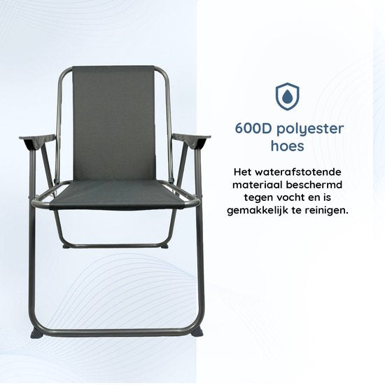 EASTWALL Opvouwbare Kampeerstoel - Campingstoel - Klapstoel - Visstoel - Grijs