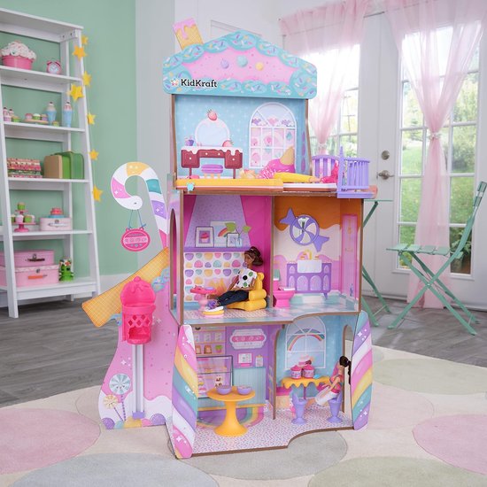 Nancy's KidKraft Snoepkasteel Poppenhuis - Speelhuis - Speelkasteel voor Kinderen - Speelgoed - Poppen Speelgoed - Speelset - Snoephuis