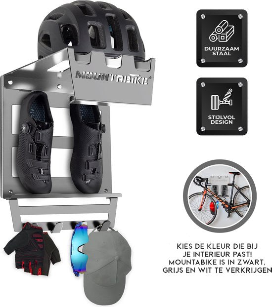 Mountabike WAVE Fiets muurbeugel Inclusief haken voor fiets accessoires Antraciet