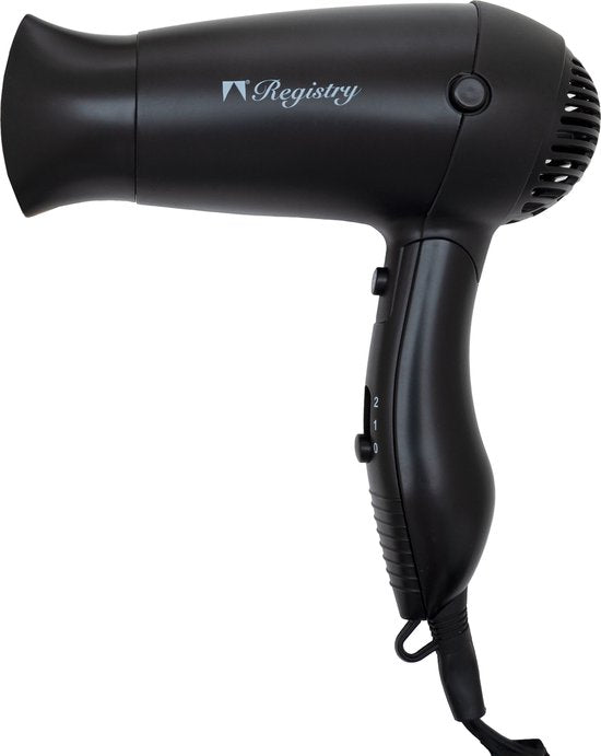 Registry Reisföhn - Inklapbaar - 3 Snelheden - 1500 Watt - Zwart