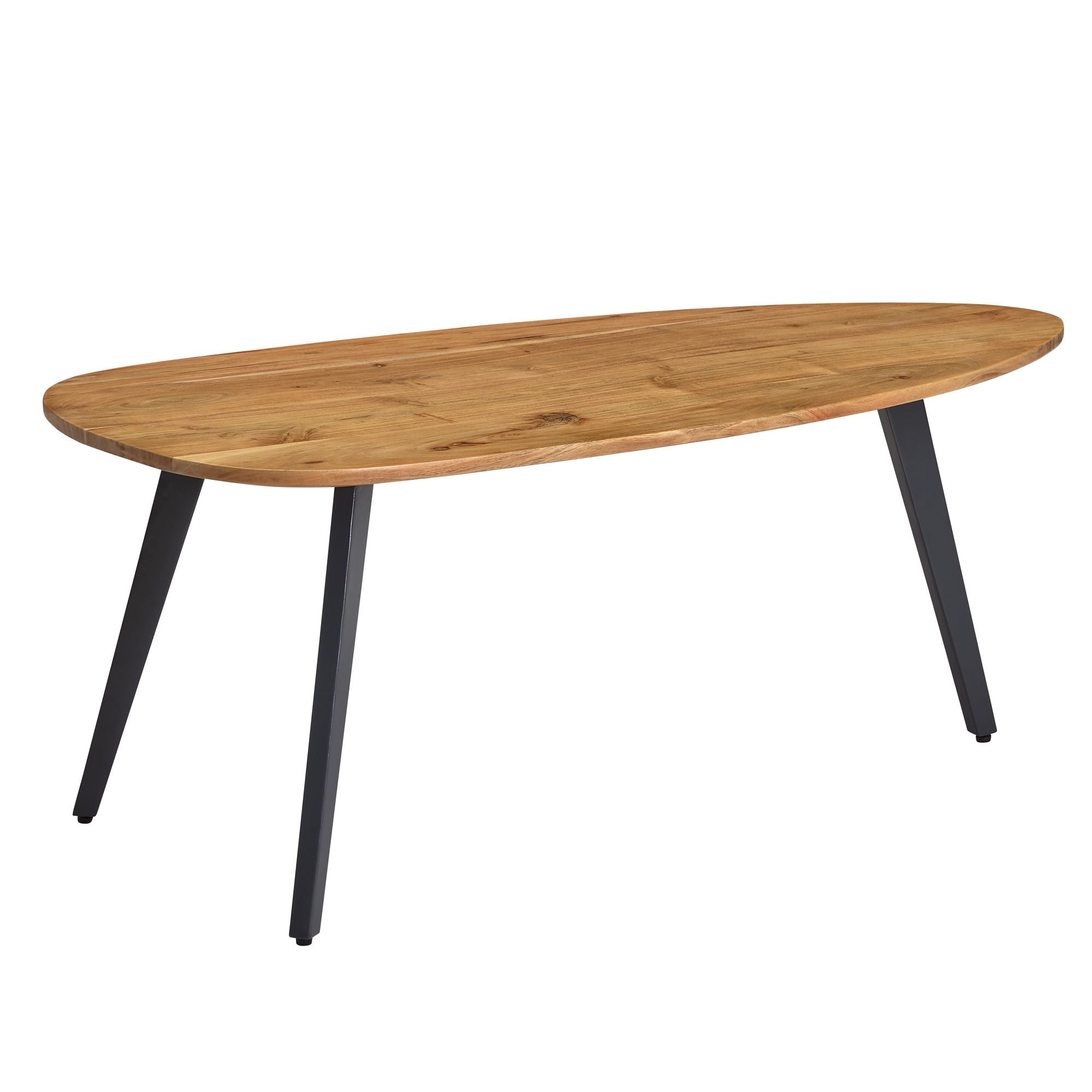 Nancy's Genoa Salontafel - Koffietafel - Bijzettafel - Bruin / Grijs - Massief Acaciahout / Staal