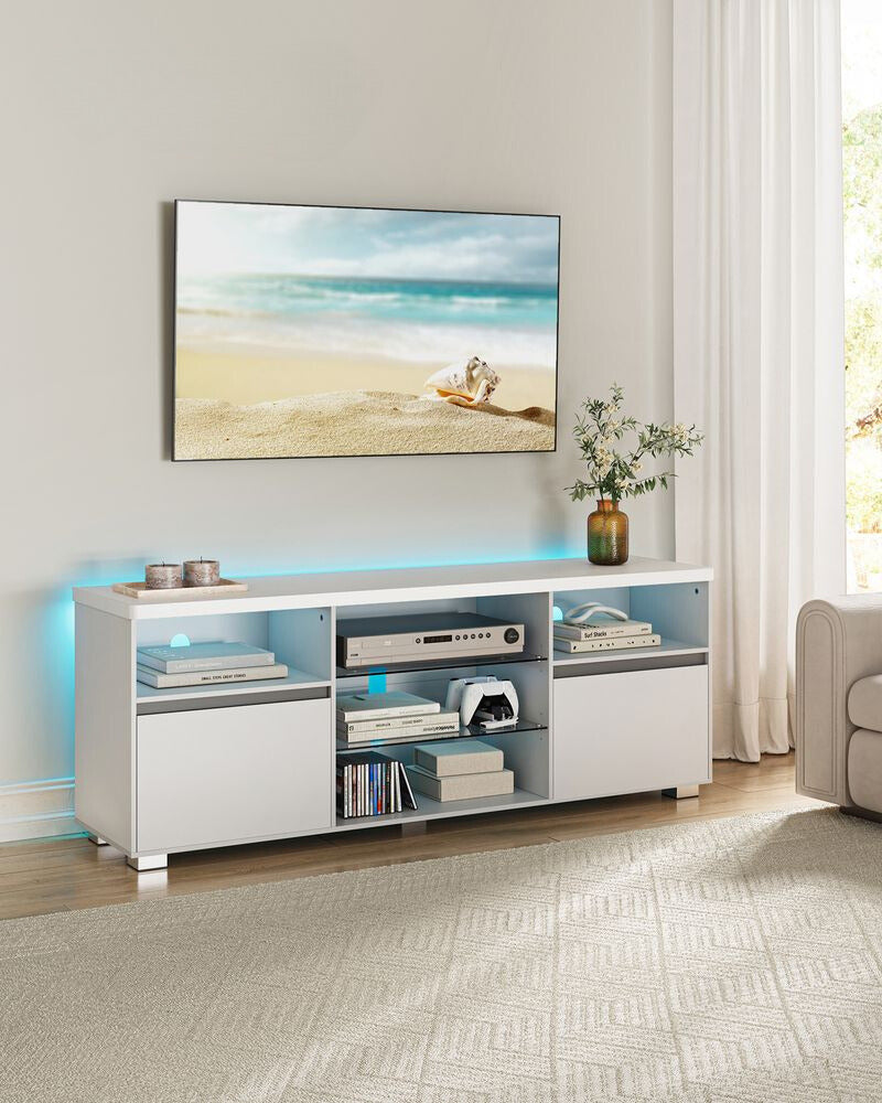 Nancy's Codal TV Furniture - TV Cabinet - LED Lighting - White - 40 x 160 x 60 cm