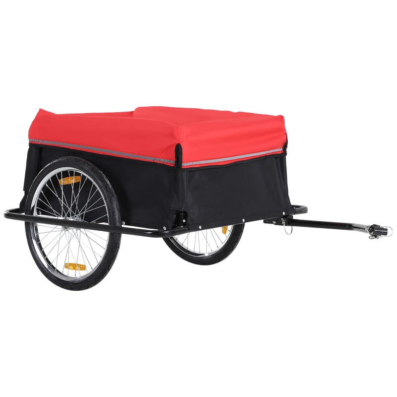 Remorque à vélo Nancy's Bonifati - Remorque à vélo - Remorque de transport - Noir / Rouge - ± 140 x 90 x 60 cm