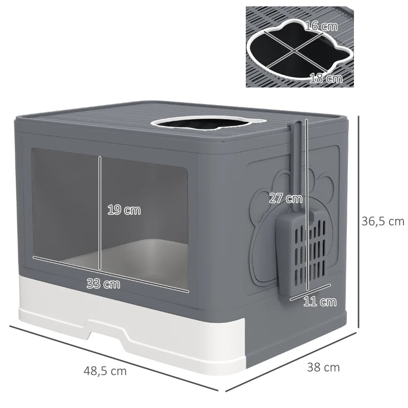 Nancy's Gavinha Kattenbak - Katten wc - Katten Toilet - Grijs / Wit - ± 50 x 40 x 35 cm