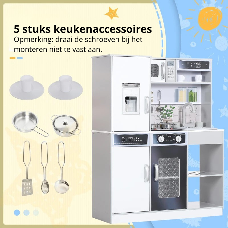 Nancy's Noceto Kinderkeuken - Speelkeukentje - Speelgoed keuken - Wit