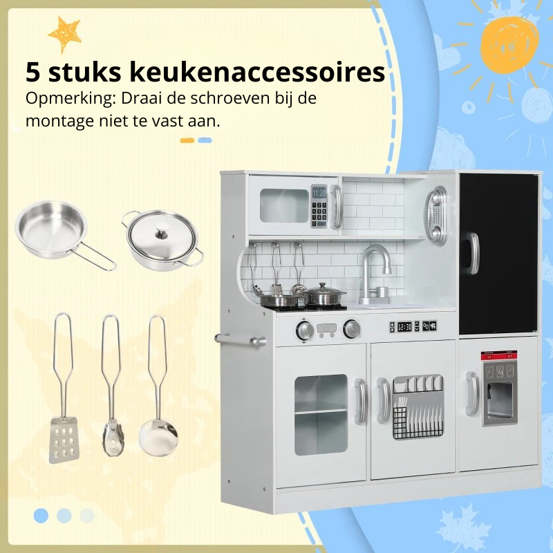 Nancy's Noci Kinderkeuken - Speelkeuken - Speelgoedkeuken - Wit
