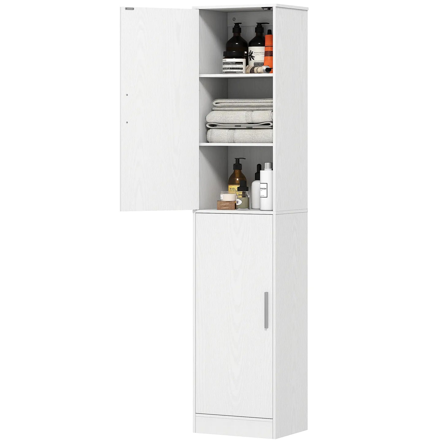 Nancy's Lazio Badkamerkast - Badkamermeubel - Wit - 40 x 35 x 180 cm
