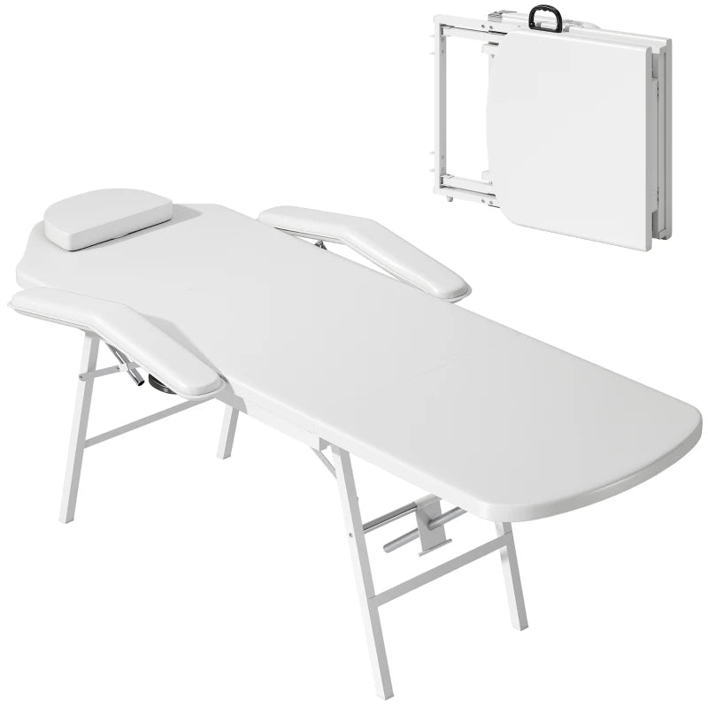 Nancy's Maranello Massagetafel - Behandeltafel - Verstelbare rugleuning en beensteun - Wit - Kunstleer