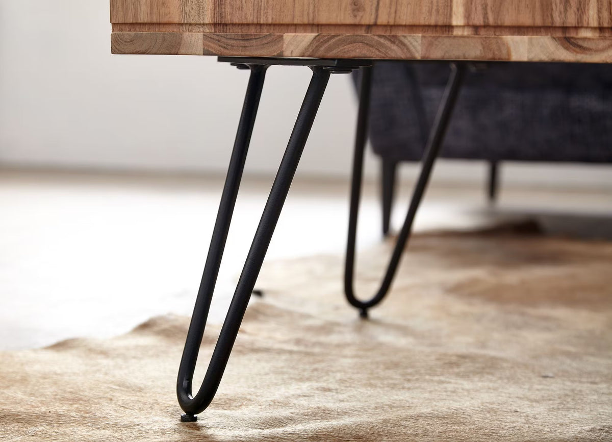 Nancy's Tuenno Salontafel - Koffietafel - Praktische opbergruimte - Massief Acaciahout - 60 x 60 x 40 cm