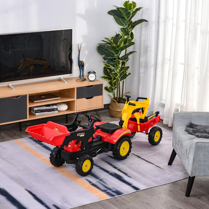 Nancy's Xaibe Ride-On Excavator - Pedal Car - Toy Excavator - Red