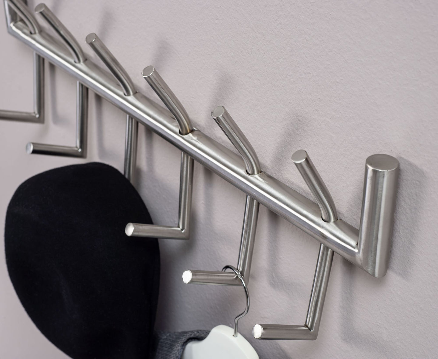 Nancy's Azevo Wandkapstok - Muurkapstok - Kapstok - Zilver - Staal - ± 60 x 10 x 20 cm