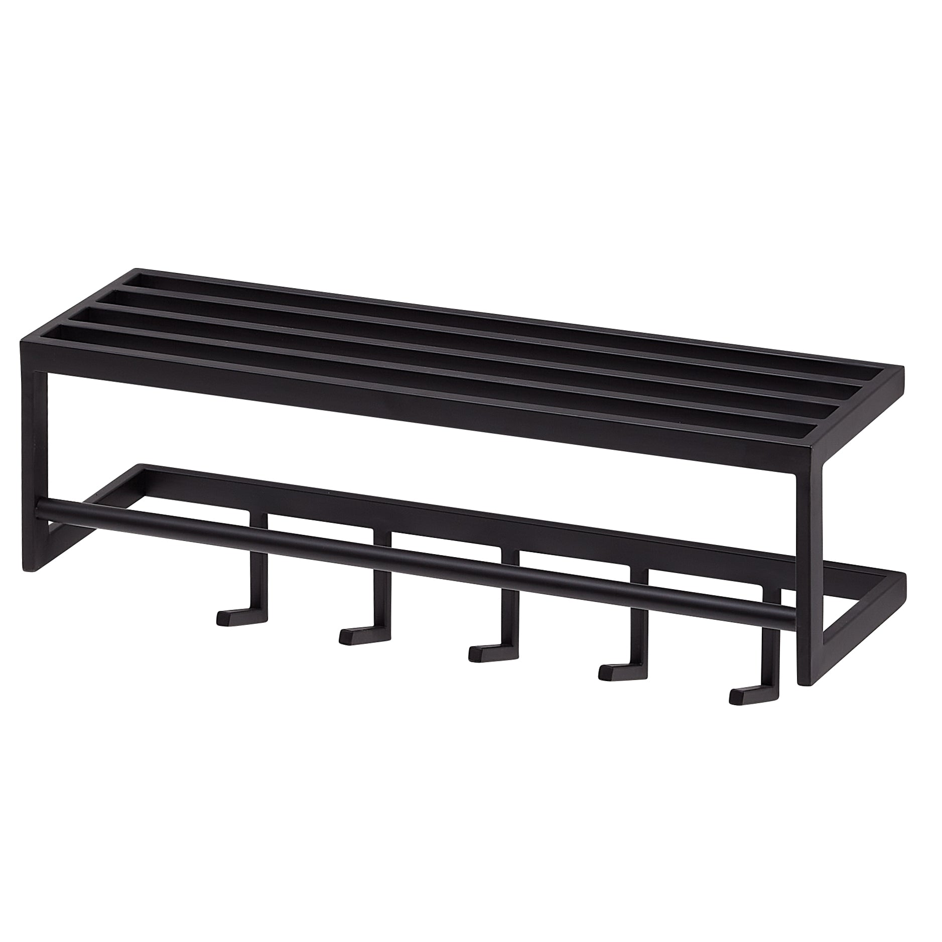 Nancy's Black Steel Wall Coat Rack - Coat Rack - Wall Coat Rack With 5 Hooks - Black - Steel - 70 x 20 x 20 cm