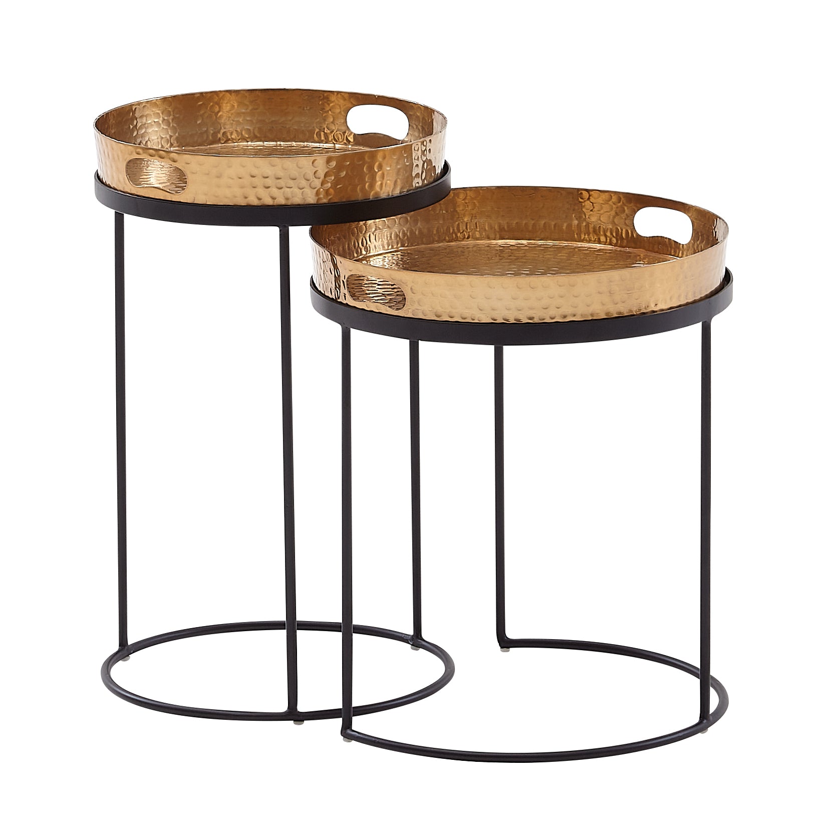 Nancy's Alcoutim Coffee Table Set - Side Table Set - Coffee Table - Gold / Black - Aluminum / Steel