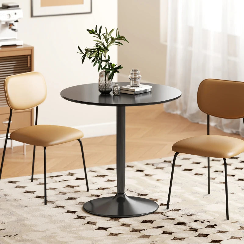 Nancy's Novellara Eettafel Rond - Eetkamertafel - Zwart - Ø 80 x 75H cm