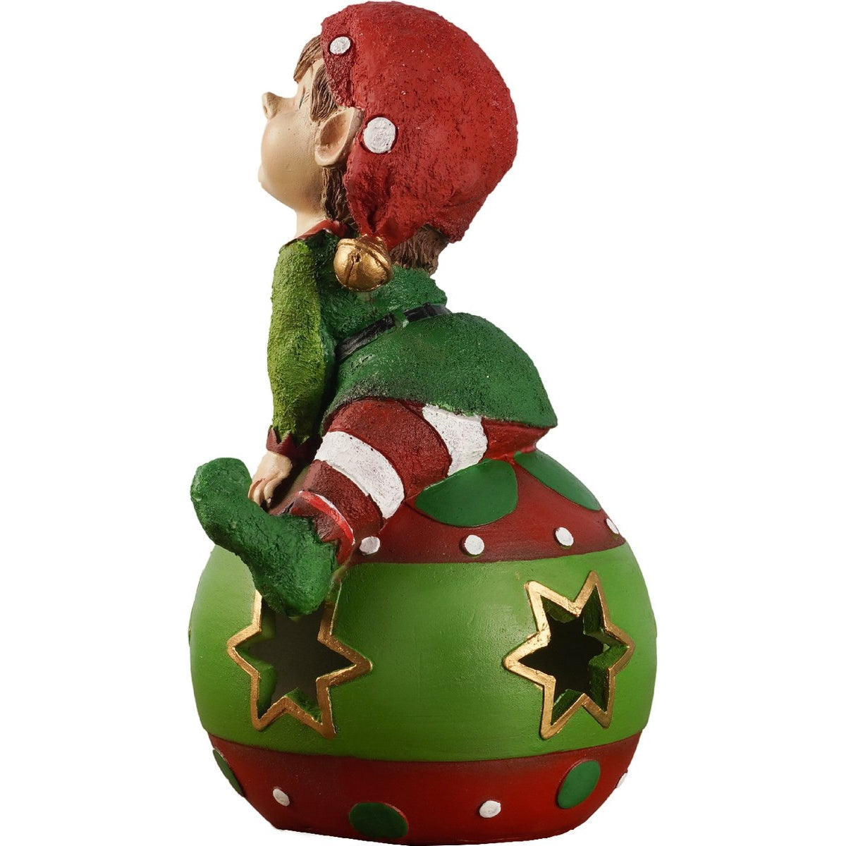 Kristmar Kerst elf met LED-verlichting Groen
