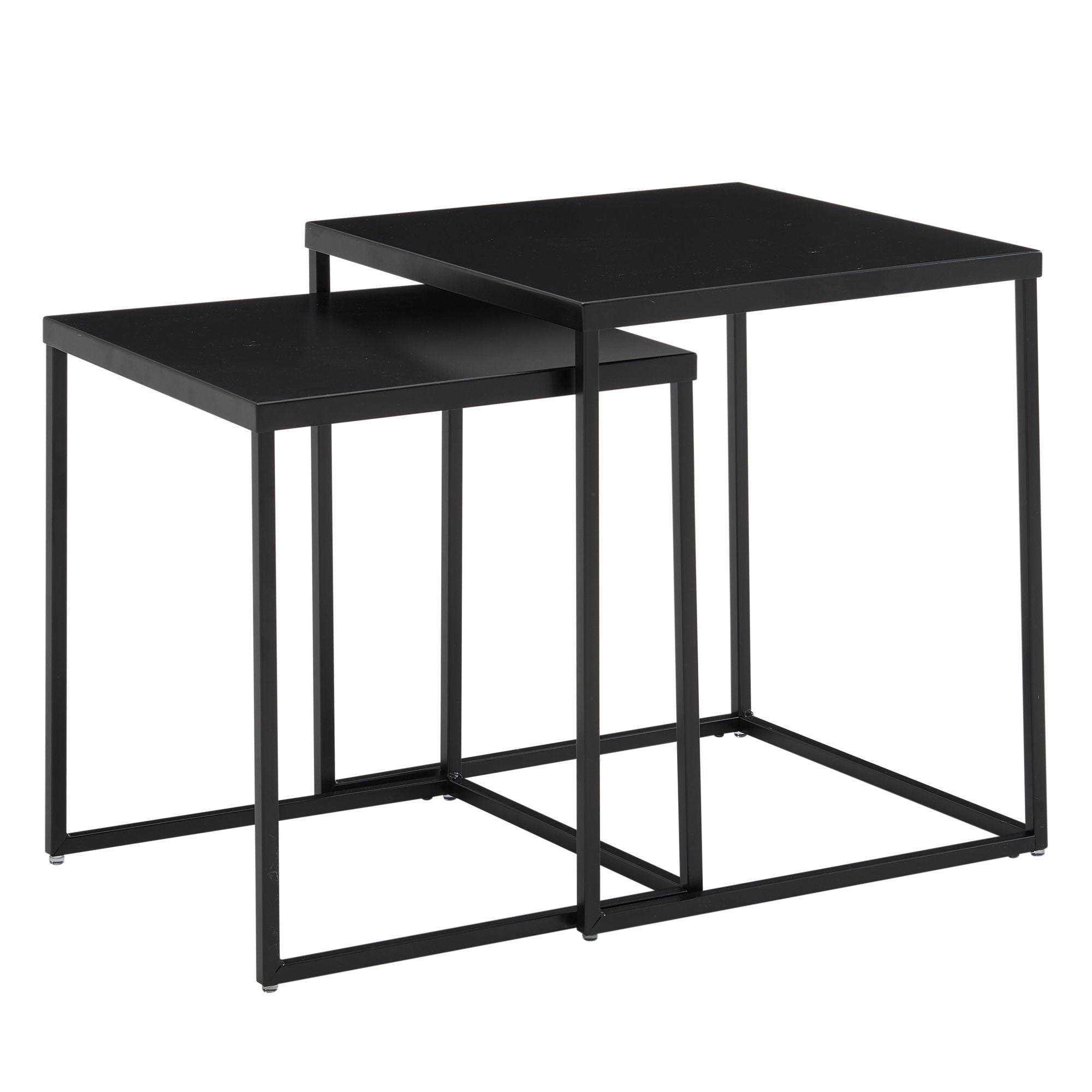 Nancy's Cela Coffee Table Set - Side Table Set - Coffee Table - Black - Steel