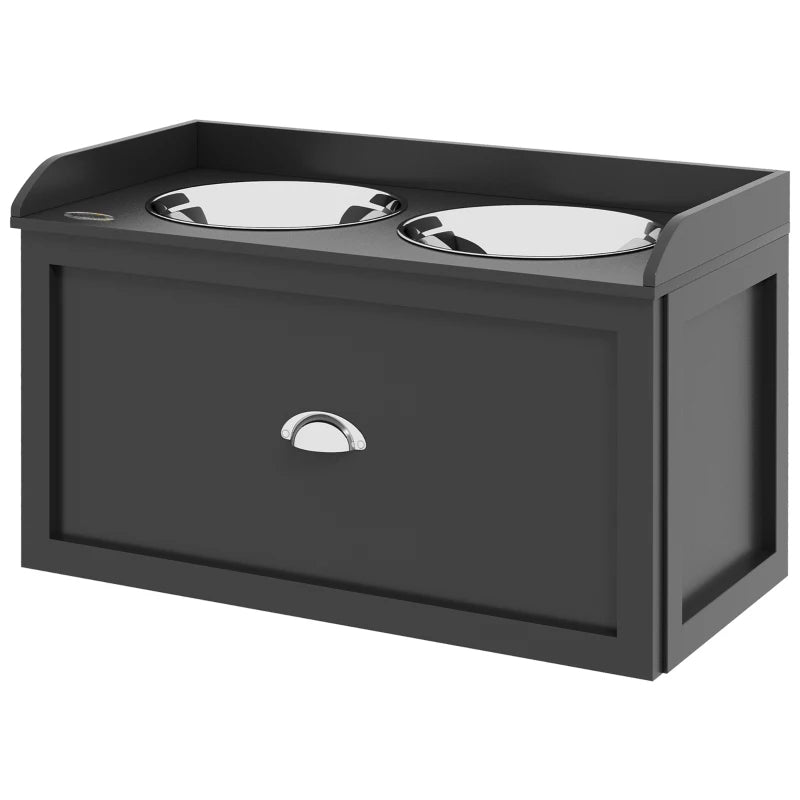 Nancy's Nicolosi Voerbak voor Honden - Drinkbak - Voerstation - Zwart - ± 60 x 30 x 35 cm