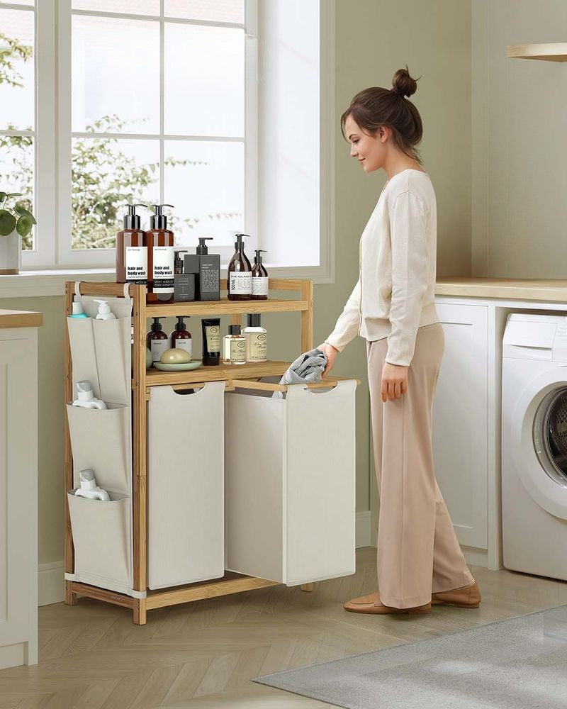 Nancy's Oderzo Wasmand - Wassorteerder - Wasbox - 2 Vakken - Bamboe - 100 Liter