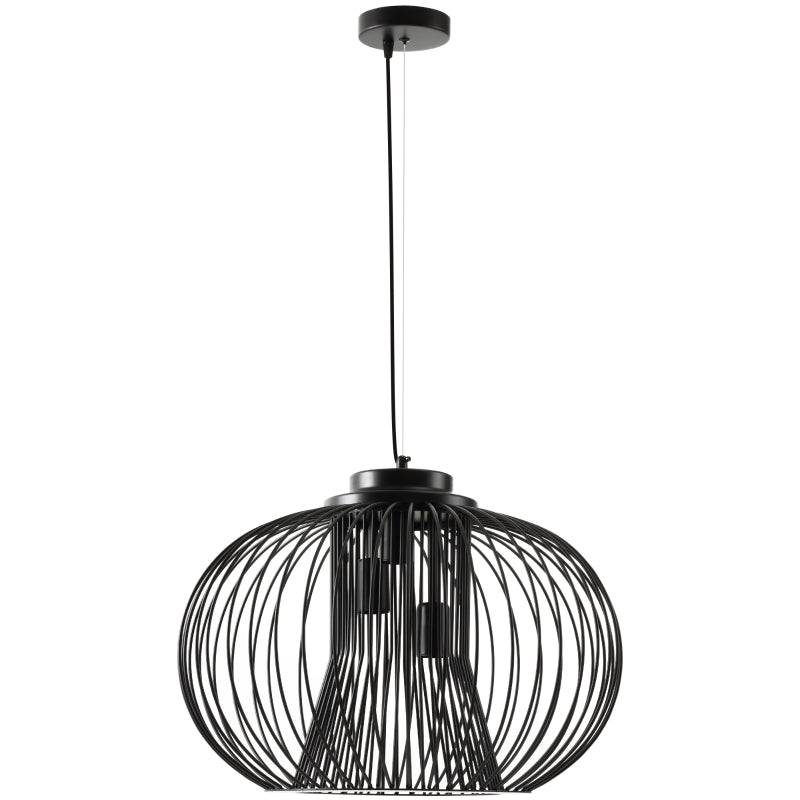 Nancy's Berri Hanglamp hanglamp plafondlamp industriële stijl bol hanglamp verstelbare lengte metaal zwart Ø50 x 150 cm