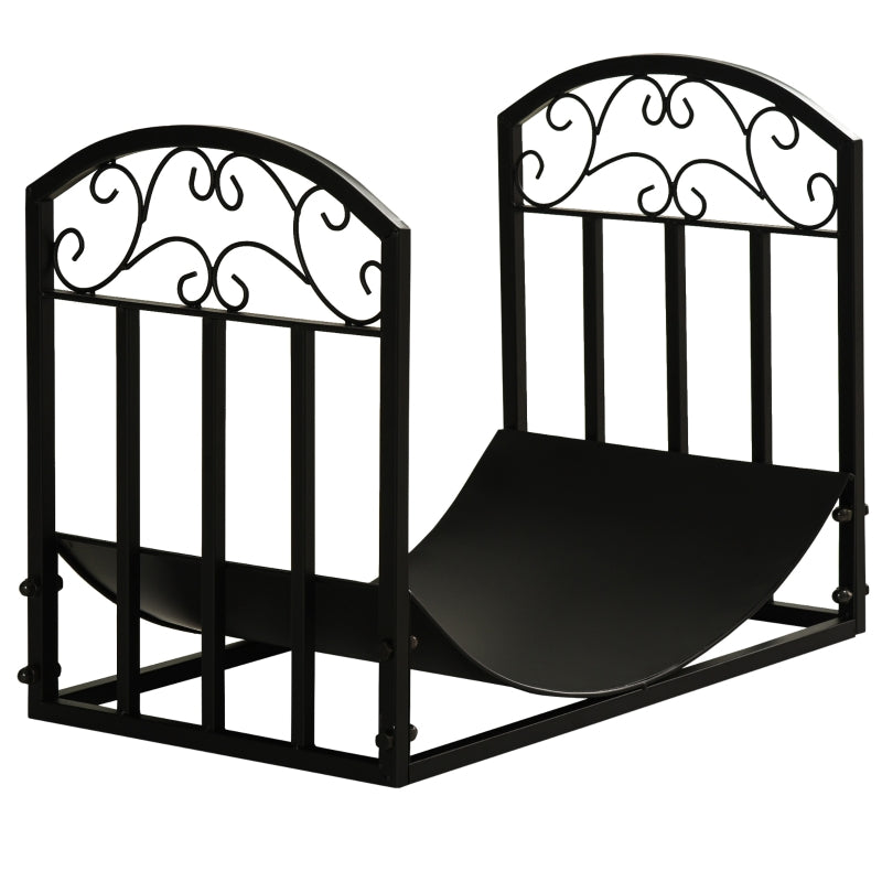 Nancy's Woodland Firewood Rack - Firewood Rack - Firewood Storage - Black - Steel
