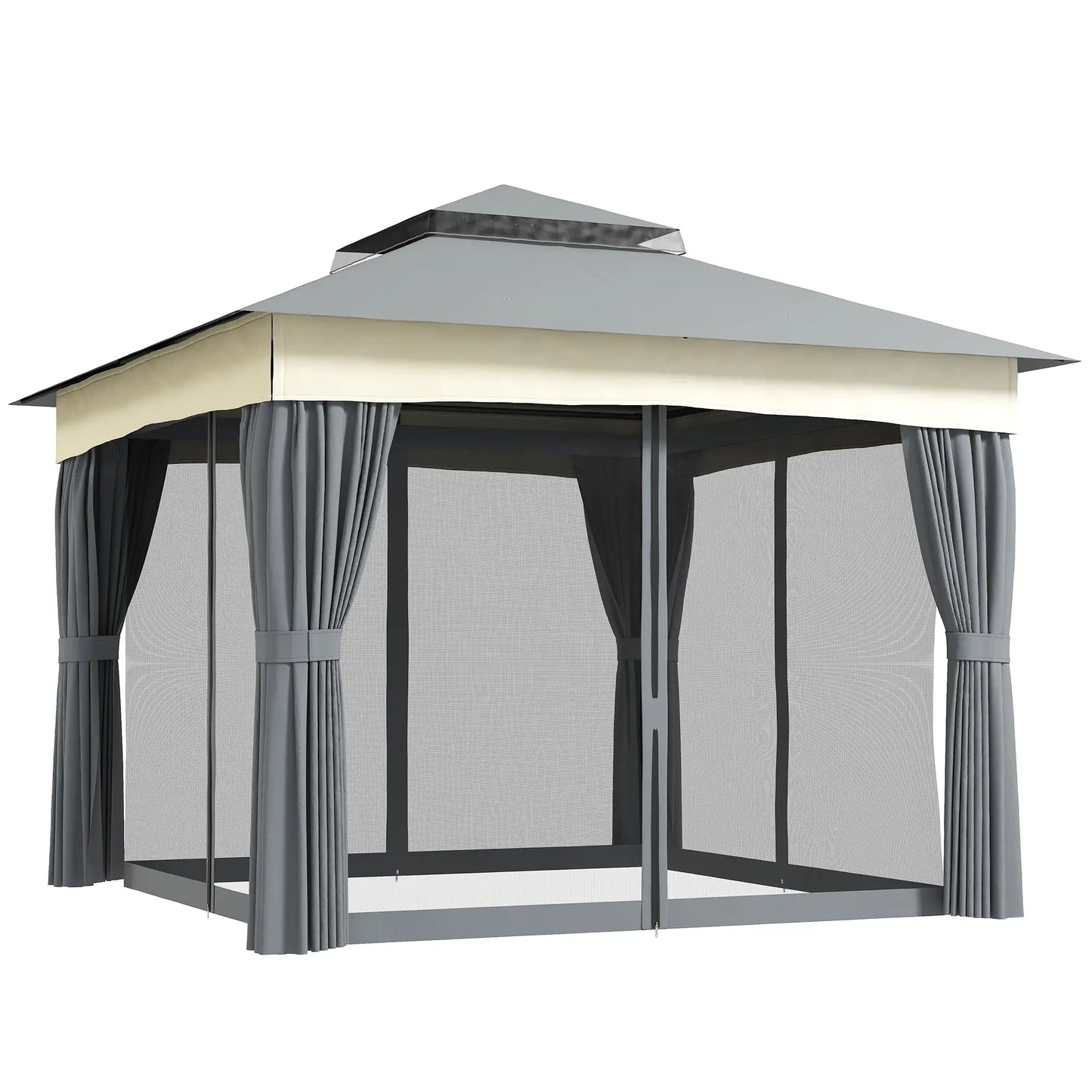 Nancy's Calatabiano Paviljoen - Tuinpaviljoen - Tuinprieel - Grijs - ± 300 x 300 x 270 cm