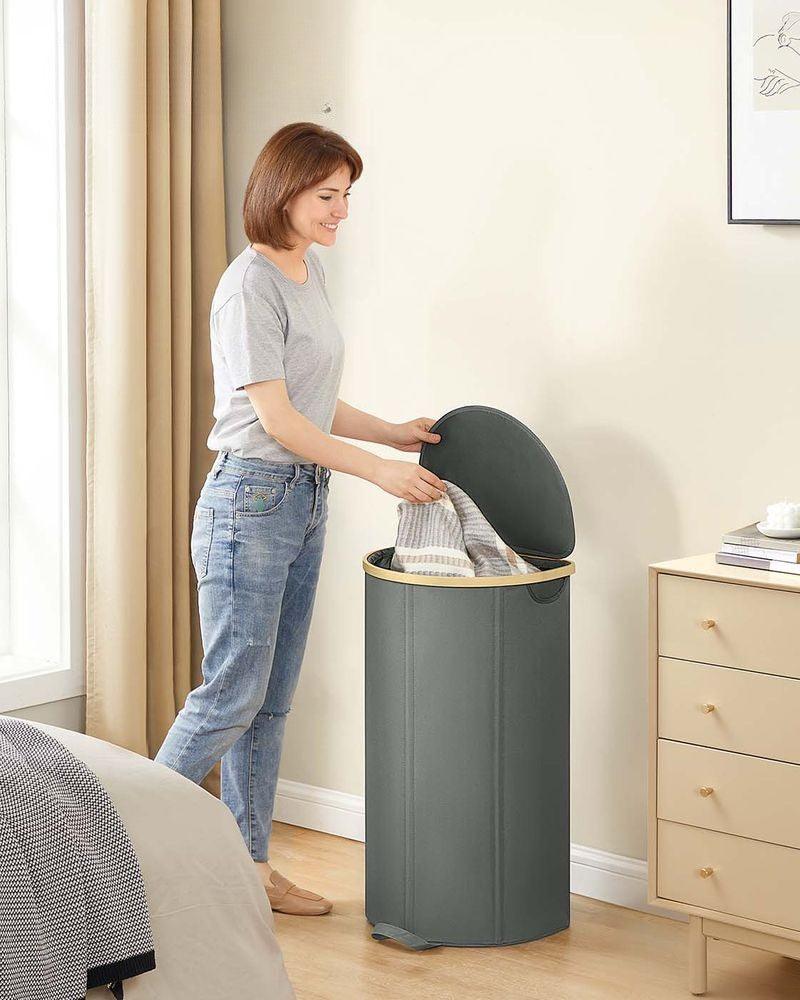 Nancy's Mezzoldo Wasmand - Wasbox - Grijs / Beige - 90 Liter