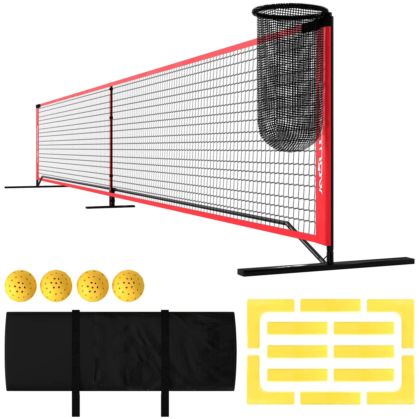 Nancy's Edolo Badminton Set - Speelset - Draagbaar - Rood / Zwart / Geel - ± 675 x 70 x 90 cm