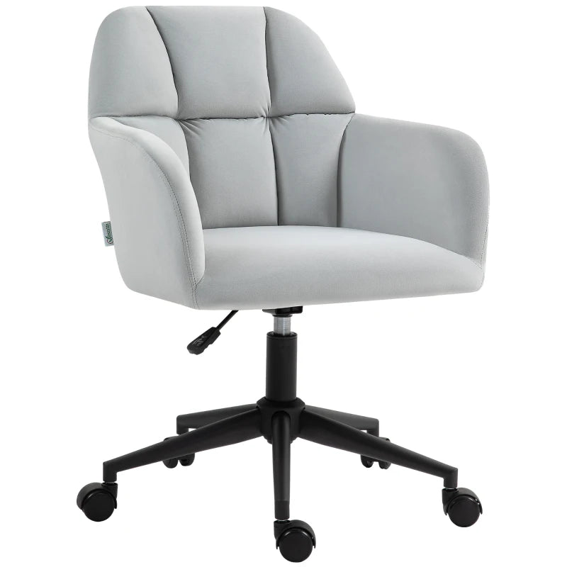 Nancy's Abacas Office chair - Computer chair - Bucket chair - Rotatable - Ergonomic - Light gray - Velvet