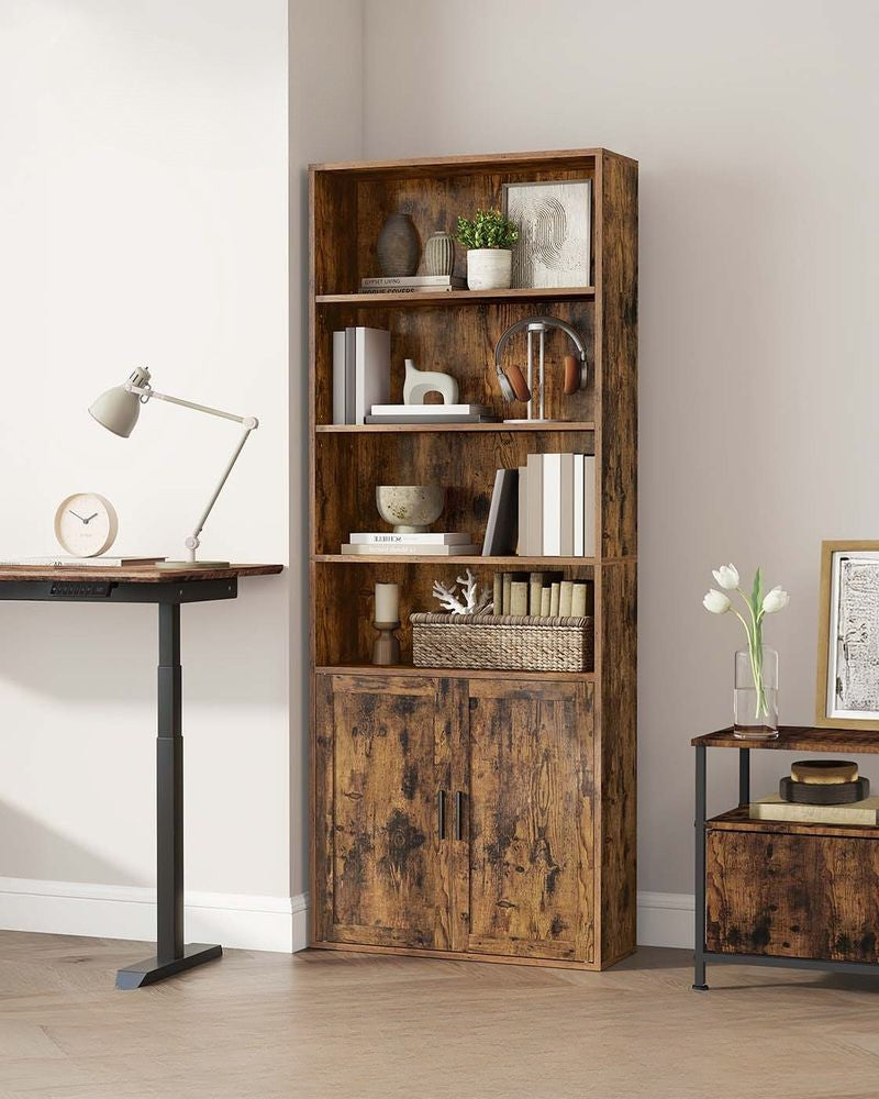 Nancy's Mestre Boekenkast - Opbergkast - Staande Kast - Vintage Bruin - ± 60 x 25 x 175 cm