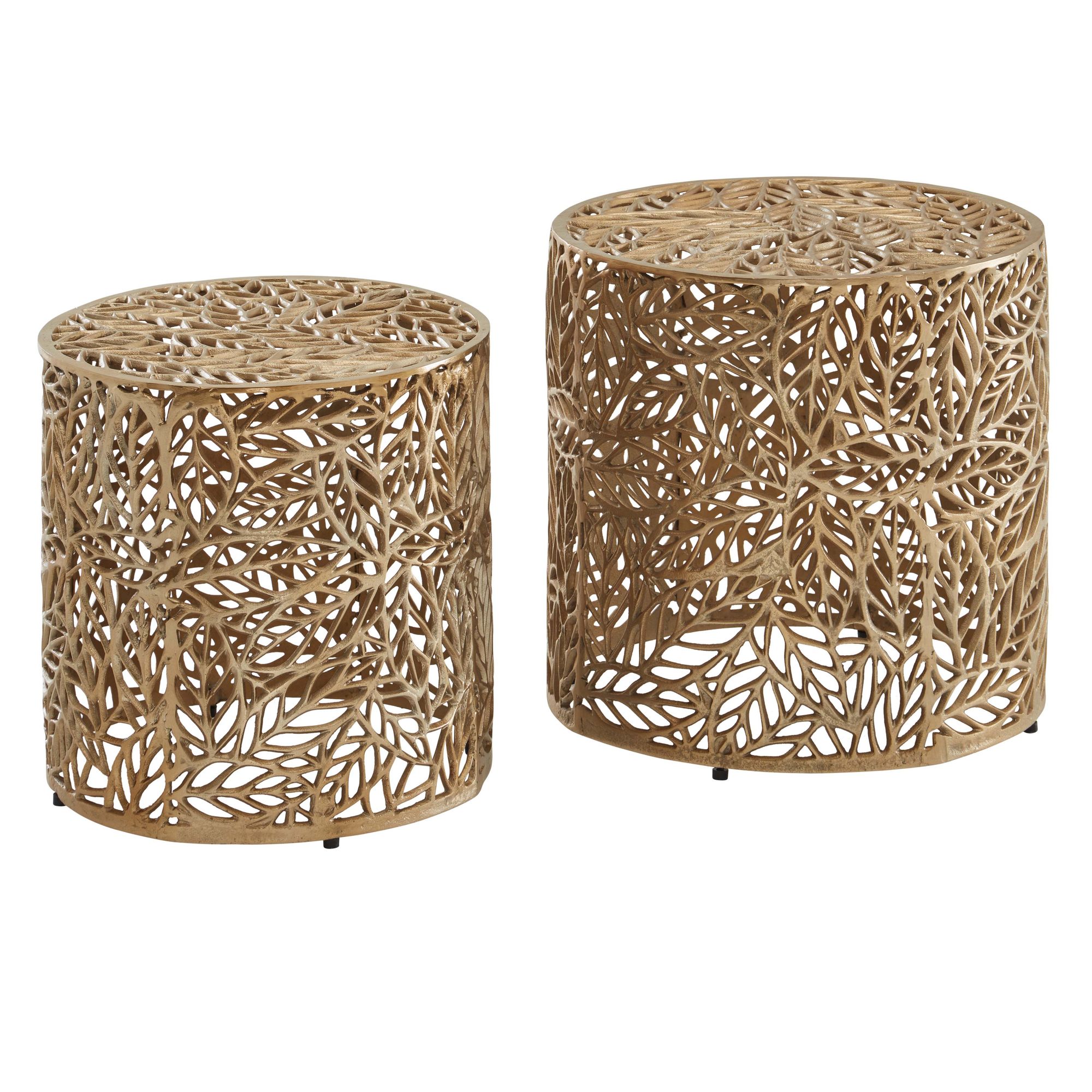 Nancy's Cadafais Coffee Table Set - Side Table Set - Coffee Table - Gold - Aluminum