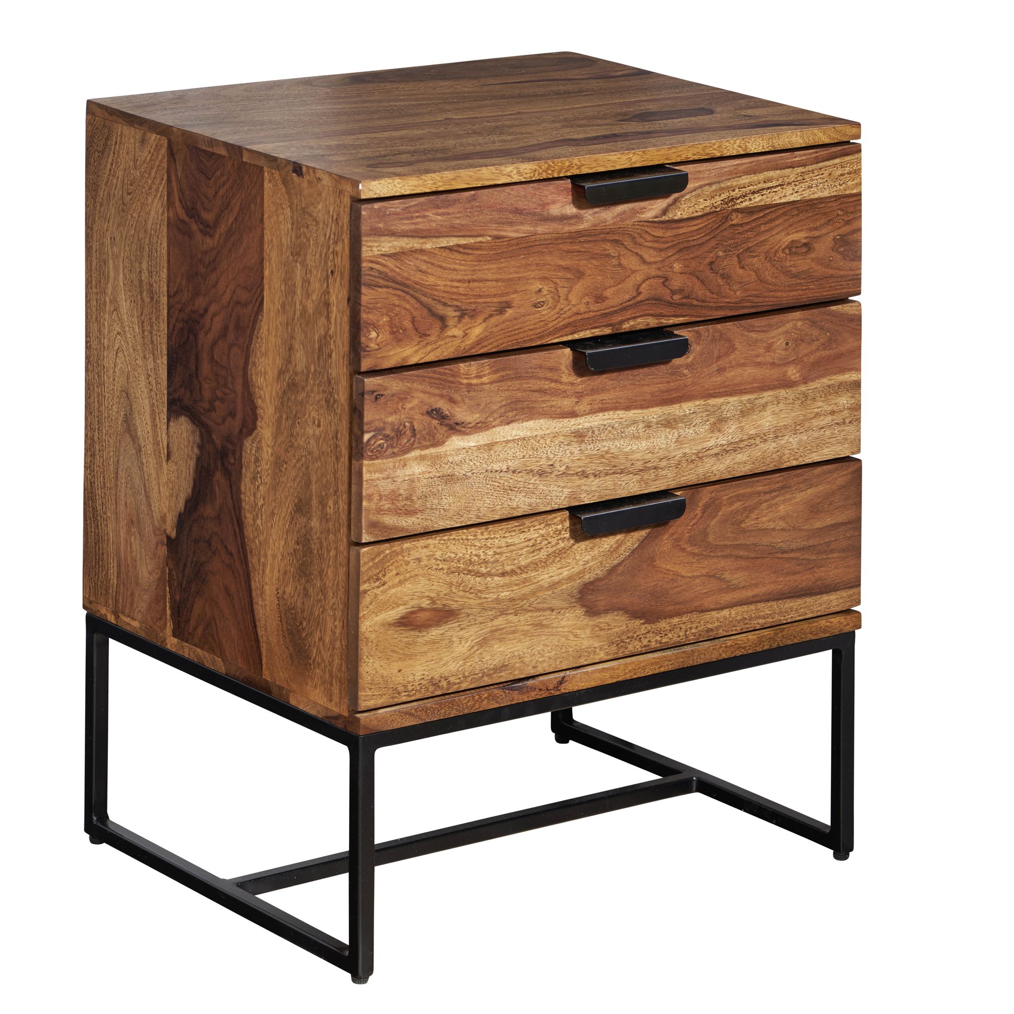 Table de chevet Bozzolo de Nancy - Table d'appoint - Marron - Bois de Sesham - ± 40 x 10 x 30 cm