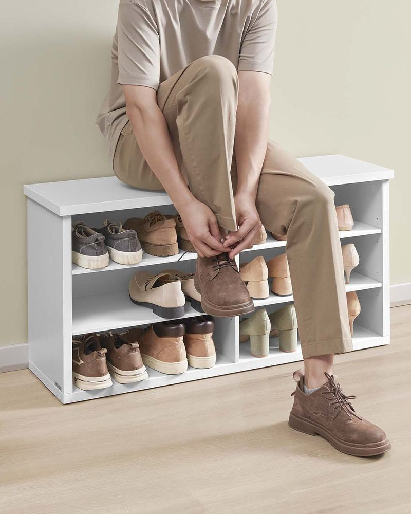 Nancy's Offagna Schoenenkast - Schoenenrek - Opbergkast voor schoenen - Wit - ± 100 x 30 x 50 cm