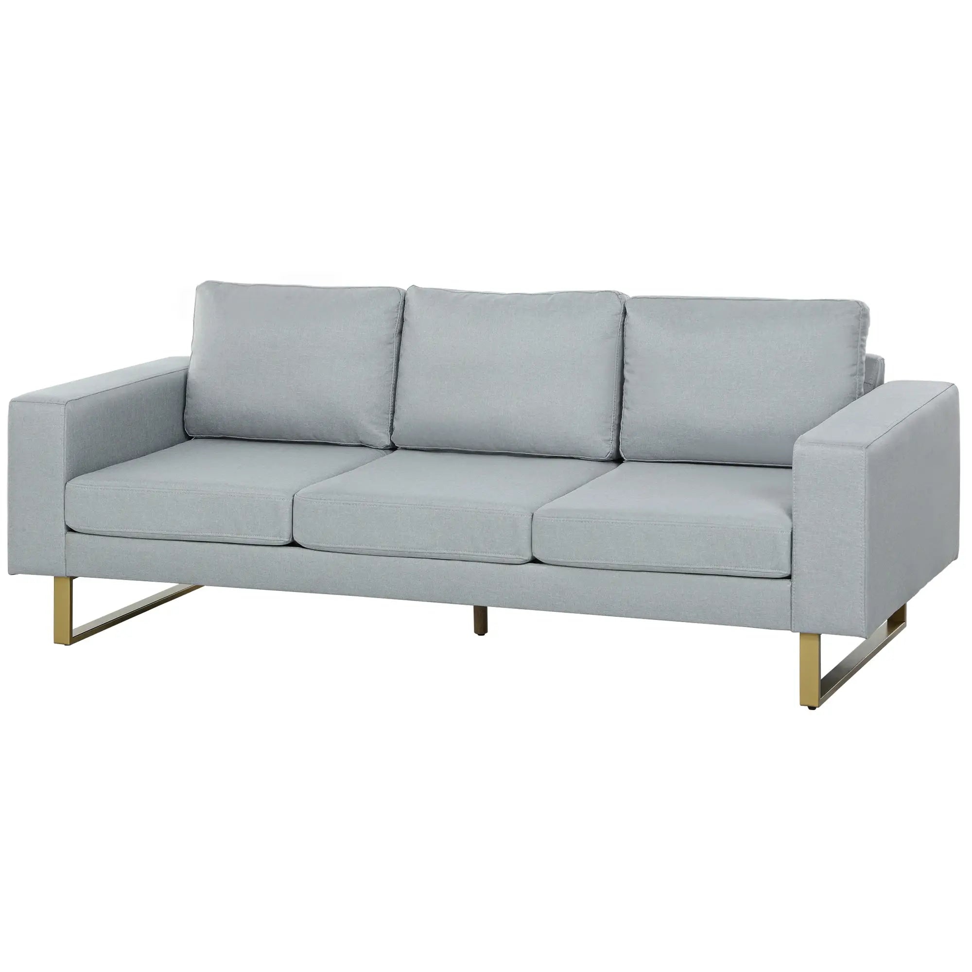 Nancy's Issogne 3-Zits Bank - Zitbank - Lichtgrijs - Linnen - ± 200 x 80 x 80 cm