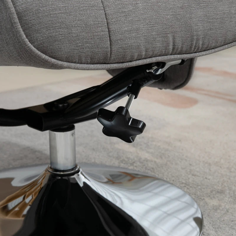 Nancy's Leocadia Relaxfauteuil - Relaxstoel - Ligstoel - Vertelbare rugleuning - Draaibaar - Grijs - Fluweel / Staal