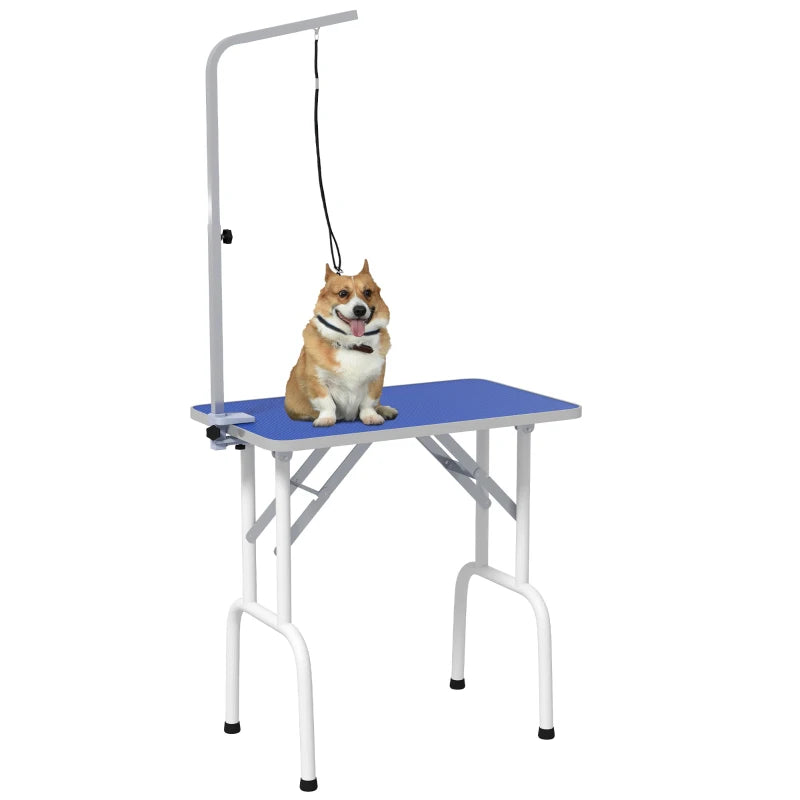 Nancy's Moglia Honden Verzorgingstafel - Antislip - Verstelbare houder - Blauw / Wit - ± 80 x 50 x 80 cm