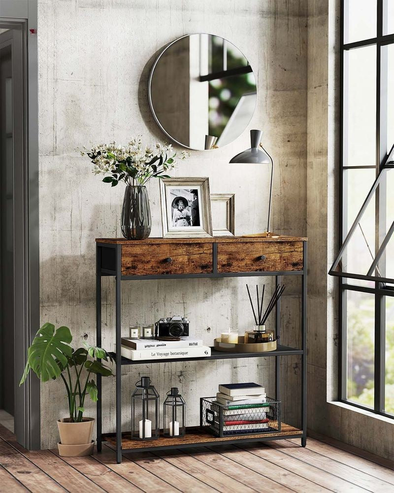 Nancy's Ogliastra Commode - Consoletafel - Vintage bruin / Zwart - ± 75 x 25 x 80 cm