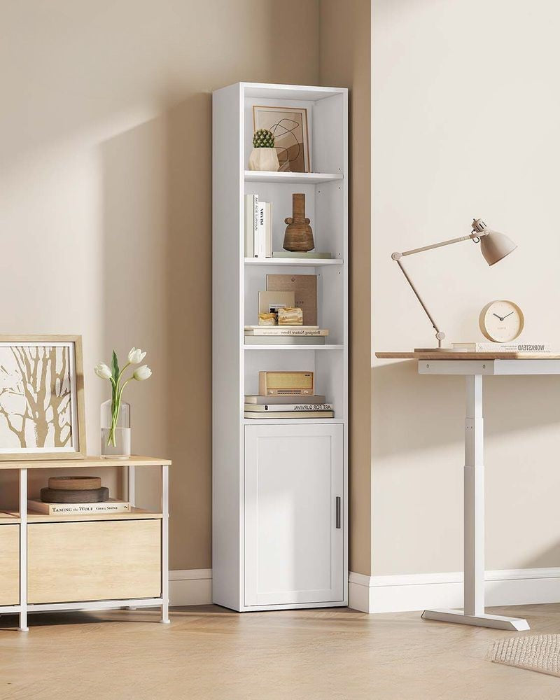 Nancy's Mestriago Boekenkast - Opbergkast - Vitrinekast - Wit - ± 30 x 25 x 175 cm