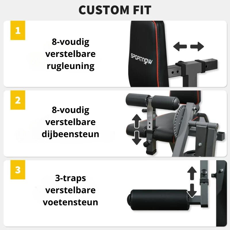 Nancy's Bogliasco Trainingsbank - Fitness Apparaat - Fitnessbank - Leg Extension apparaat - Grijs / Zwart