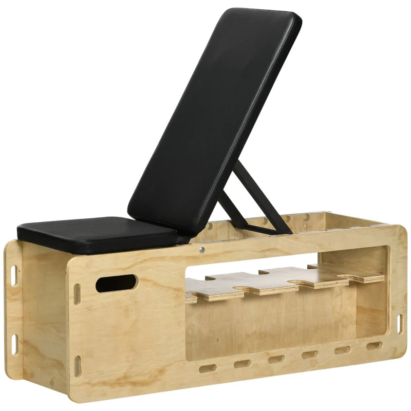 Banc d'entraînement Nancy's Badesi - Banc de fitness - Banc de musculation - Multifonctionnel - Ajustable - Bois de hêtre / Simili cuir