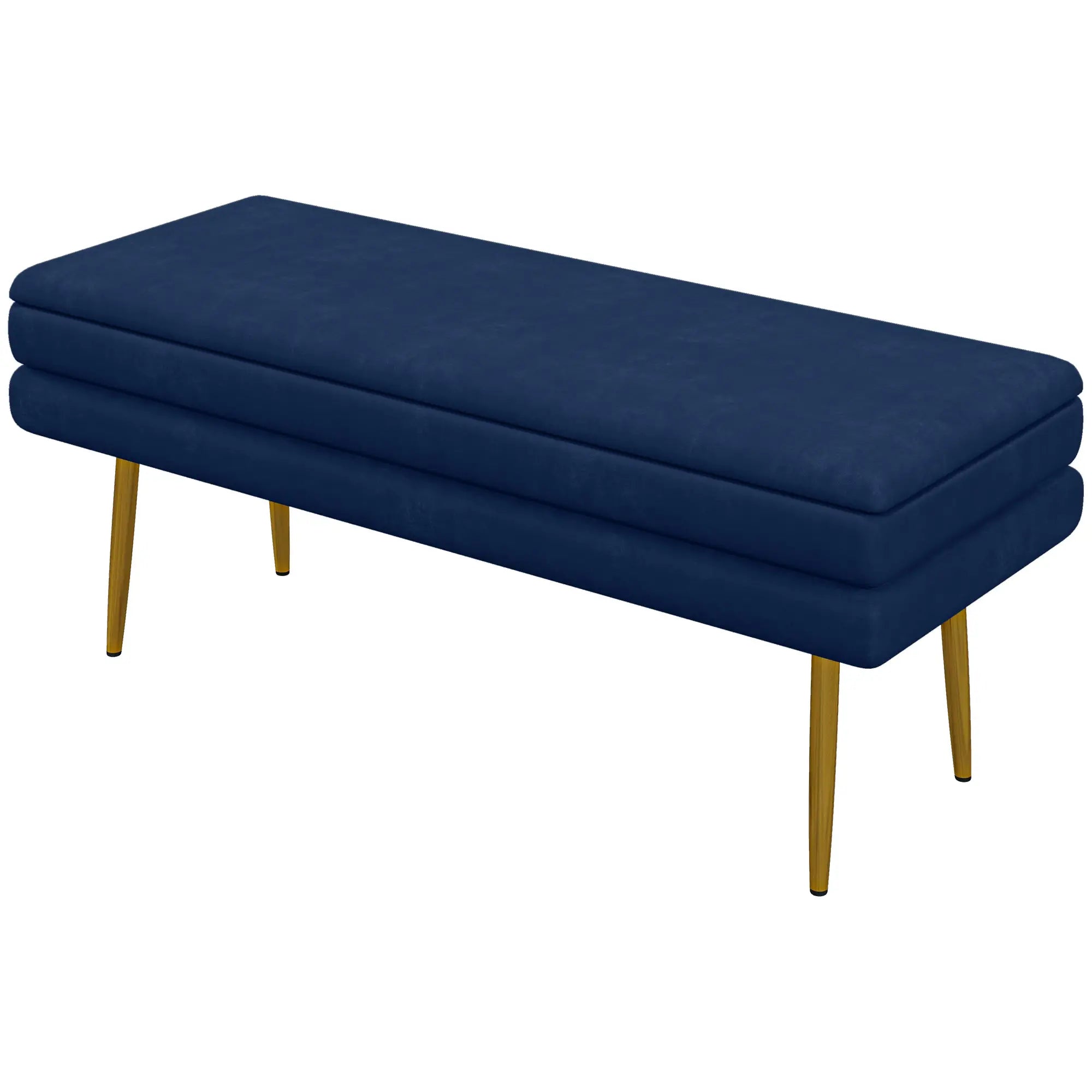 Nancy's Lavagna Bankje - Opbergbank - Blauw - Polyester - ± 80 x 35 x 45 cm